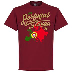 Portugal Campeóes Da Europa 2016 Tee - Deep Red