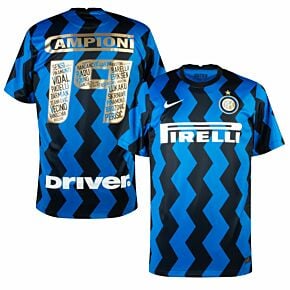 20-21 Inter Milan Home Shirt + Campioni 19 Squad Printing