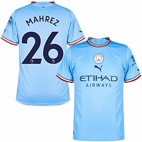 22-23 Man City Home Shirt + Mahrez 26 (Premier League)