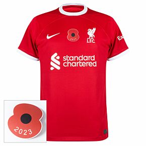 23-24 Liverpool Home Shirt + British Legion Poppy