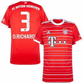 22-23 Bayern Munich Home Shirt + O.Richards 3 (Official Printing)