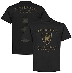 Liverpool Crest Champions of Europe Squad Tee - Black
