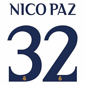 Nico Paz 32 (Official Cup Printing) - 23-24 Real Madrid Home