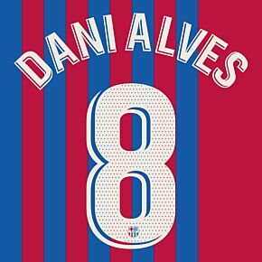 Dani Alves 8 (Official Printing) - 21-22 Barcelona Home