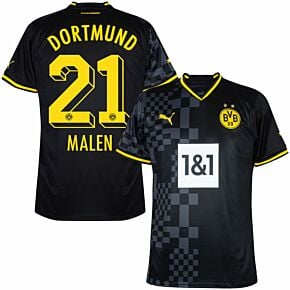 22-23 Borussia Dortmund Away Shirt + Malen 21 (Official Printing)