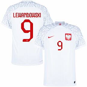 22-23 Poland Dri-Fit ADV Match Home Shirt + Lewandowski 9 (Official Printing)