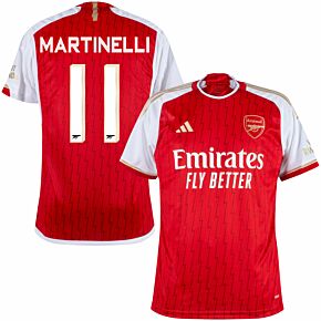 23-24 Arsenal Home Shirt + Martinelli 11 (Cup Style Printing)