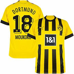 22-23 Borussia Dortmund Home Shirt + Moukoko 18 (Official Printing)