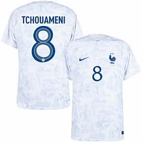 22-23 France Dri-Fit ADV Match Away Shirt + Tchouameni 8 (Official Printing)