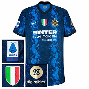 21-22 Inter Milan Dri-Fit ADV Match Home Shirt + Serie A + Scudetto + Digitalbits