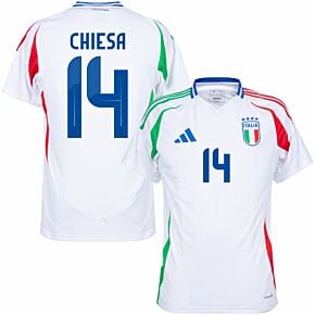 24-25 Italy Away Shirt + Chiesa 14 (Official Printing)
