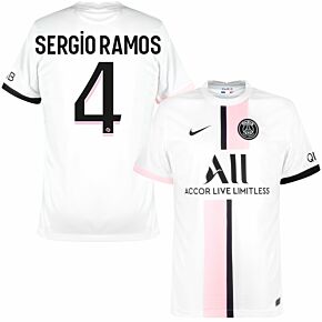 21-22 PSG Away + Sergio Ramos 4 (Official Cup Printing)