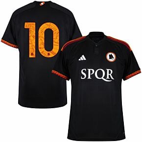 23-24 AS Roma 3rd Shirt incl. SPQR Sponsor + No.10 (Official Printing)