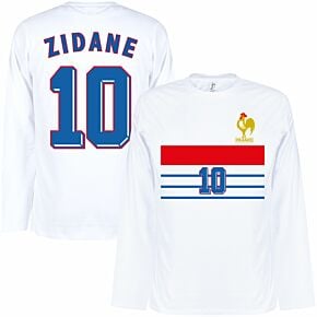 France 1998 Zidane 10 Retro L/S T-shirt - White