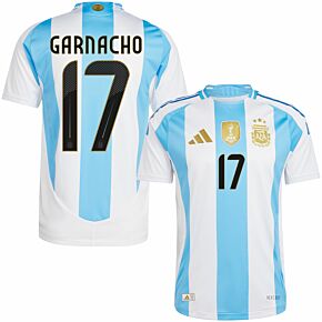 24-25 Argentina Home Shirt + Garnacho 17 (Official Printing)