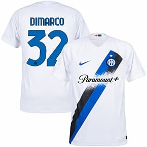 23-24 Inter Milan Away Shirt + Dimarco 32 (Official Printing)