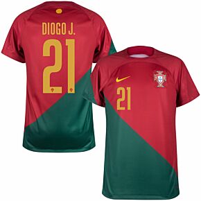 22-23 Portugal Home Shirt + Diogo J. 21 (Official Printing)
