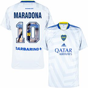 21-22 Boca Juniors Away Shirt + Maradona 10 (Gallery Printing)