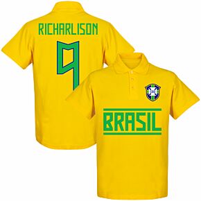 Brazil Richarlison 9 Team Polo Shirt - Yellow