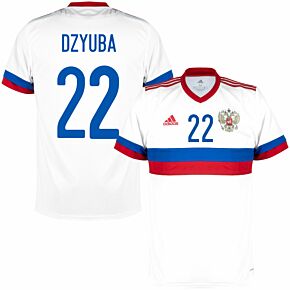 2021 Russia Away Shirt + Dzyuba 22 (Official Printing)