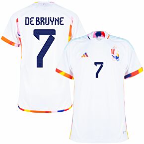 22-23 Belgium Away Shirt + De Bruyne 7 (Official Printing)