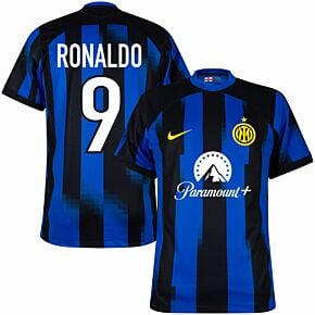 23-24 Inter Milan Home Shirt + Ronaldo 9 (’98 Legend Printing)