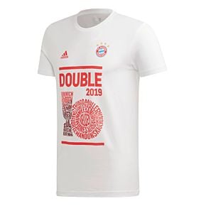 adidas 2019 Bayern Munich Double Winners Tee - White
