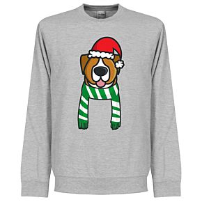 Christmas Dog Supporter KIDS Sweatshirt (Grey/Green/White)