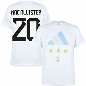 2022 World Cup Argentina Winners T-Shirt + Mac Allister 20