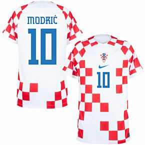 22-23 Croatia Home Shirt - Kids + Modrić 10 (Fan Style Printing)