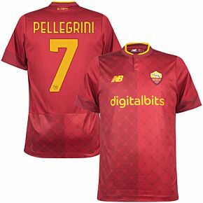 22-23 AS Roma Home Shirt + Pellegrini 7 (Official Printing)