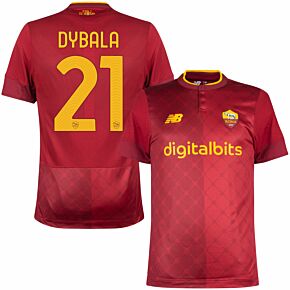 22-23 AS Roma Home Elite Shirt + Dybala 21 (Official Printing)