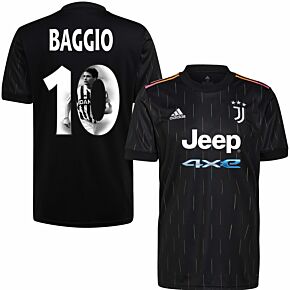 21-22 Juventus Away Shirt + Baggio 10 (Gallery Printing)