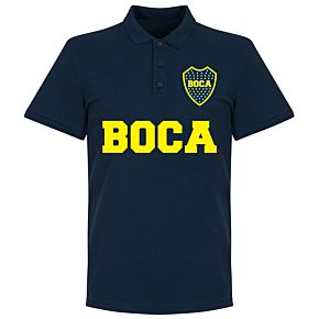 Boca Text Polo Shirt - Navy