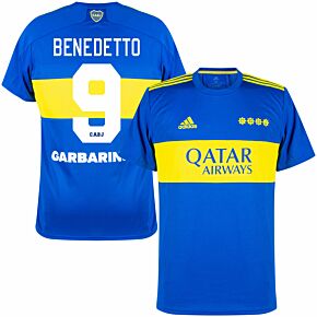 21-22 Boca Juniors Home Shirt + Benedetto 9 (Fan Style)