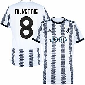 22-23 Juventus Home Shirt + McKennie 8 (Official Printing)
