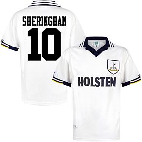 1994 Tottenham Home Retro Shirt + Sheringham 10 (Retro Flock Printing)