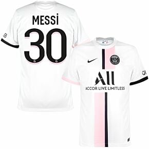 21-22 PSG Away Dri-Fit ADV Match Shirt + Messi 30 (Ligue 1 Printing)