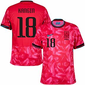 24-25 South Korea Home Shirt + Kangin 18 (Official Printing)