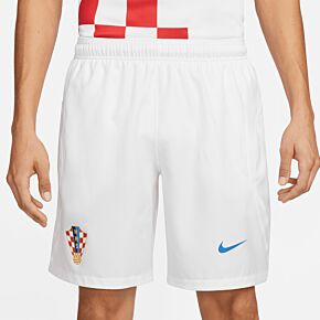 22-23 Croatia Dri-Fit Stadium Shorts - White/Blue (Zipped Pockets)