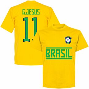 Brazil Team G.Jesus 11 KIDS T-shirt - Yellow