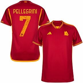 23-24 AS Roma Home Shirt + Pellegrini 7 (Official Printing)