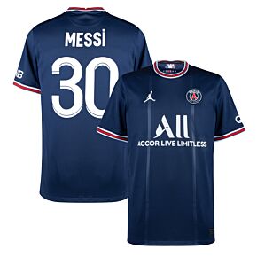 21-22 PSG Home Shirt + Messi 30 (Fan Style Printing)