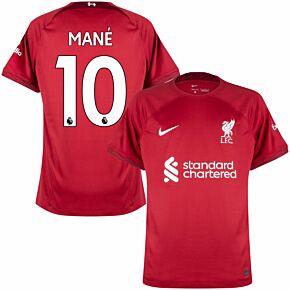 22-23 Liverpool Home Shirt + Mané 10 (Official Printing)