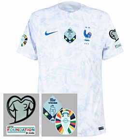 22-23 France Home Shirt + Euro 2024 Qualifying Patch Set