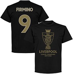 Liverpool 2020 League Champions Trophy Firmino 9 KIDS T-shirt - Black