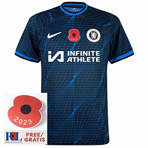 23-24 Chelsea Away Shirt (incl. Sponsor) + British Legion Poppy