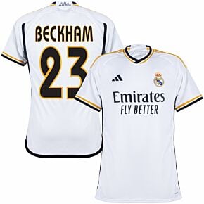 23-24 Real Madrid Home Shirt + Beckham 23 (Legend Printing)