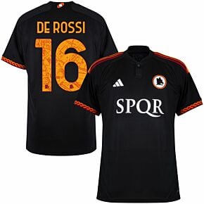 23-24 AS Roma 3rd Shirt incl. SPQR Sponsor + De Rossi 16 (Official Printing)