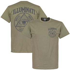 Illuminati Pocket & Back Print Tee - Khaki